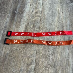 NWOT! Red and Orange WWJD Bracelet Set - Unisex